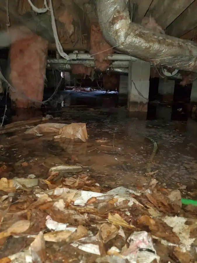 Crawl space flood assessment for Commercial Water Damage Restoration in Detroit